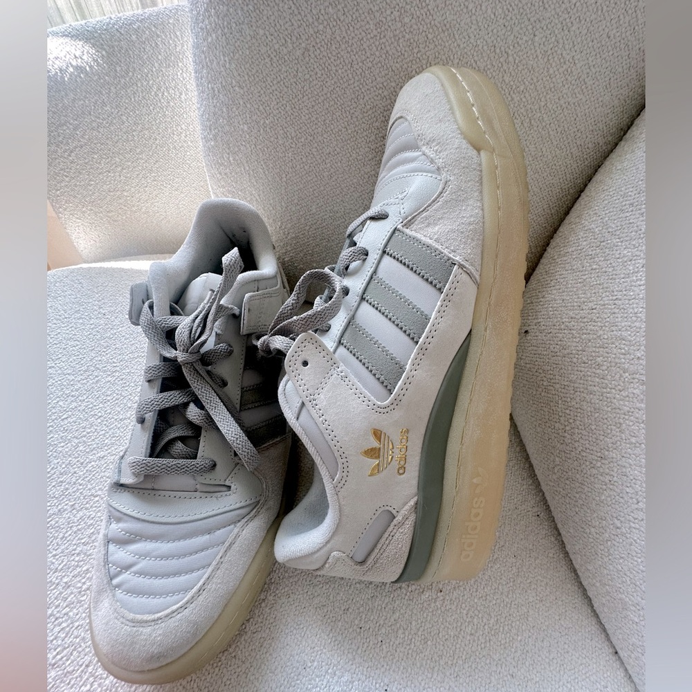 Lightly worn Adidas Gray and Gold Casual Sneakers samba adv